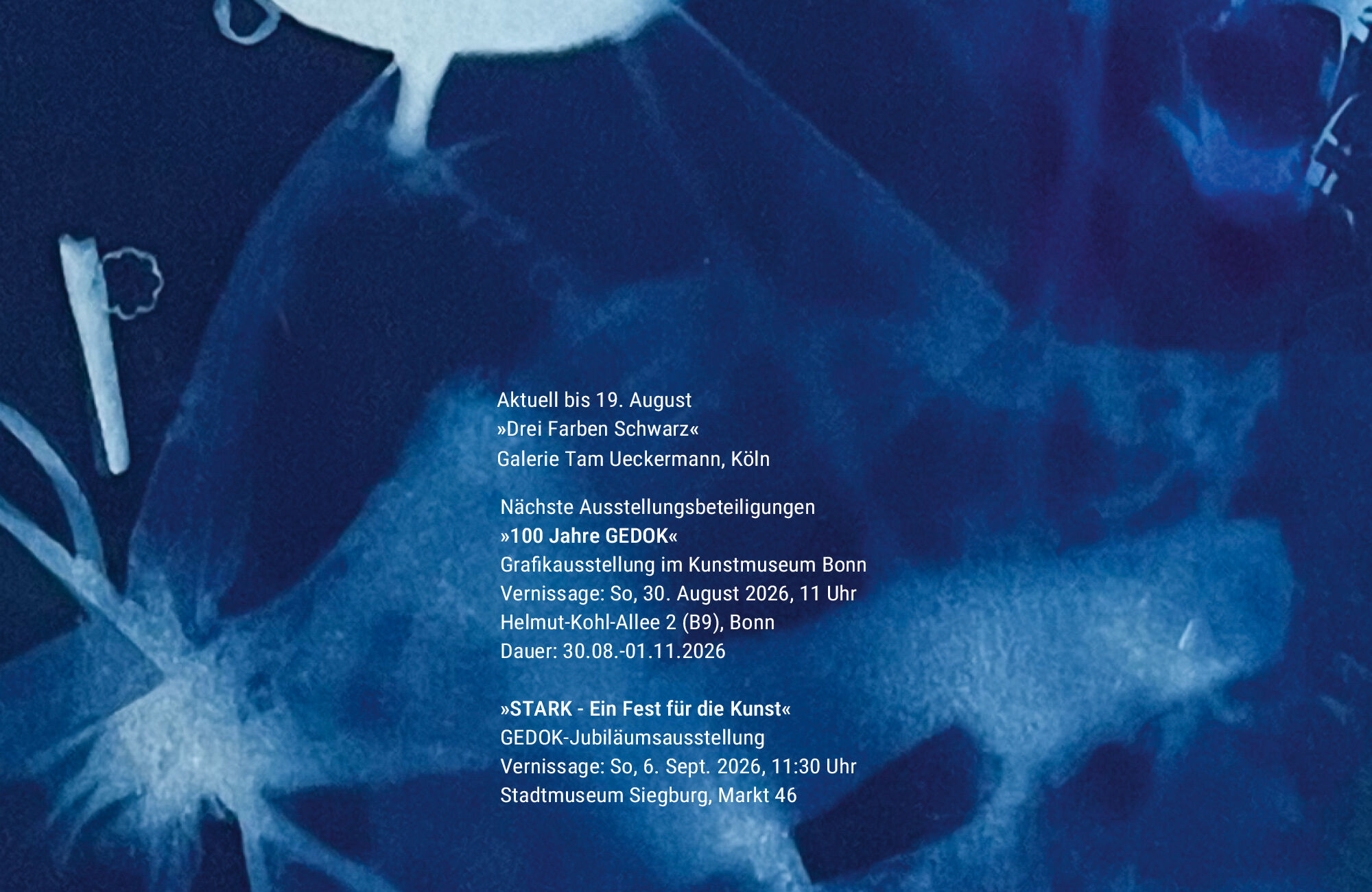 Ausstellungen 2026 GEDOK und Tam Ueckermann
